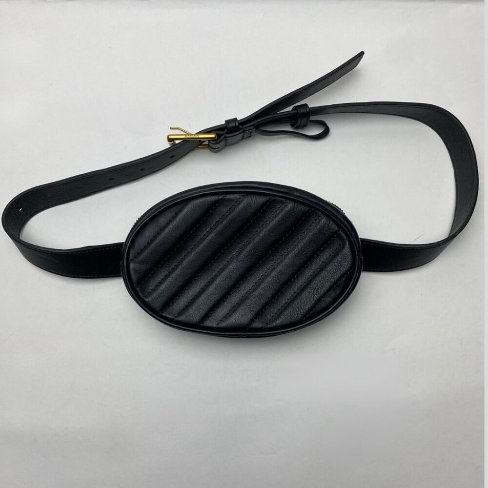 ARITZIA Auxiliary Leather Belt Bag Fanny Hip Pack Black - Picture 2 of 13
